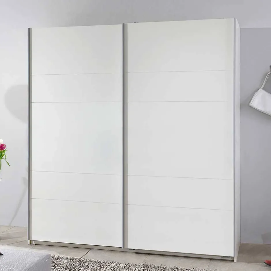 Wohnen Weißer Schwebetürenschrank 179 cm breit - Ordinia