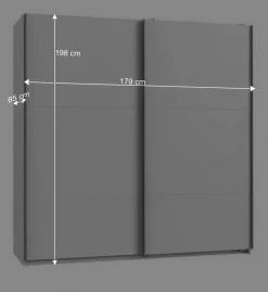 Wohnen Weißer Schwebetürenschrank 179 cm breit - Ordinia