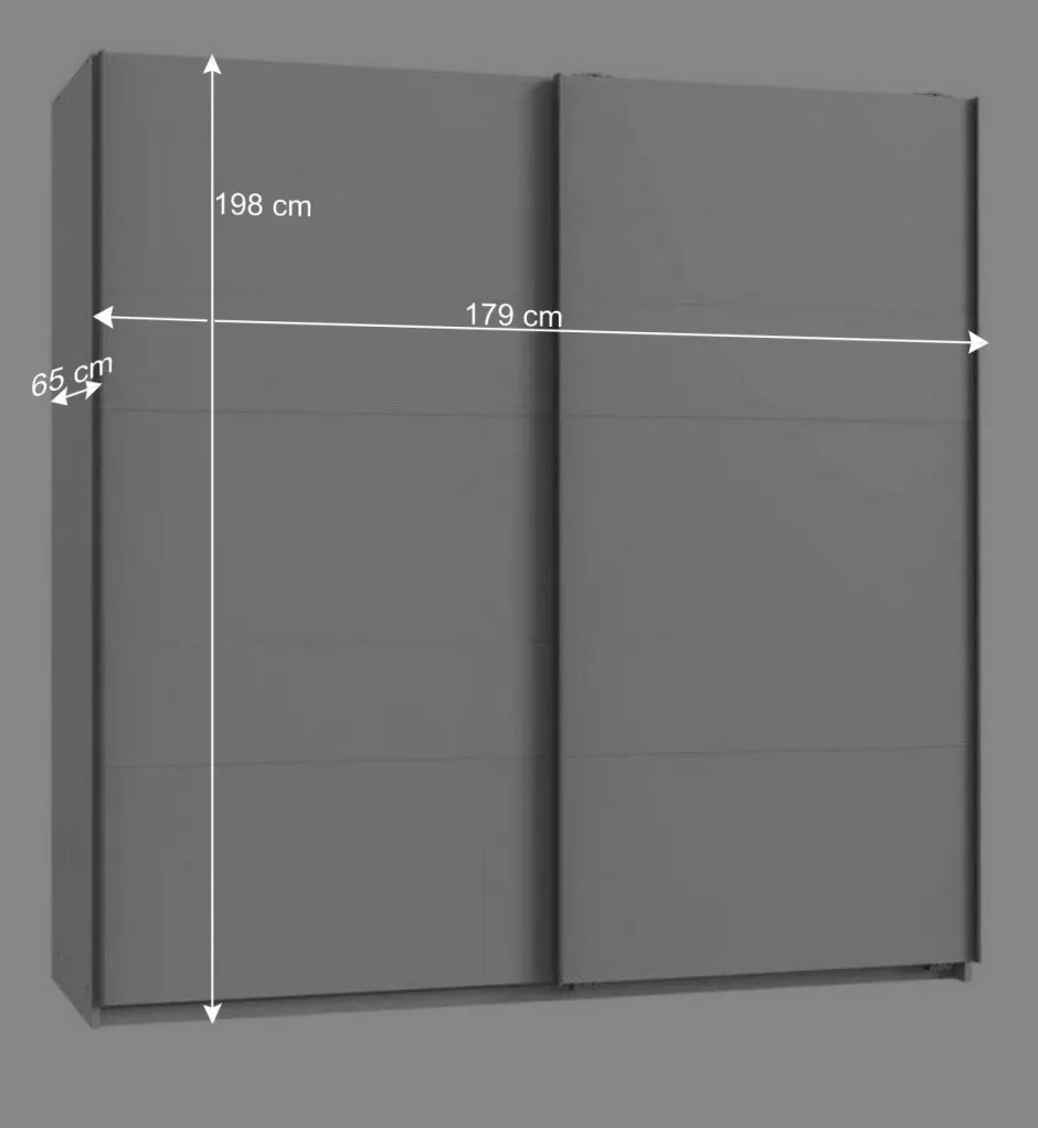 Wohnen Weißer Schwebetürenschrank 179 cm breit - Ordinia