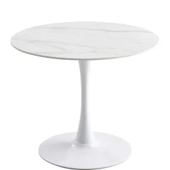Weißer Sinterstein Tisch mit Trompetenfuß - Glamour^Wohnen Hot