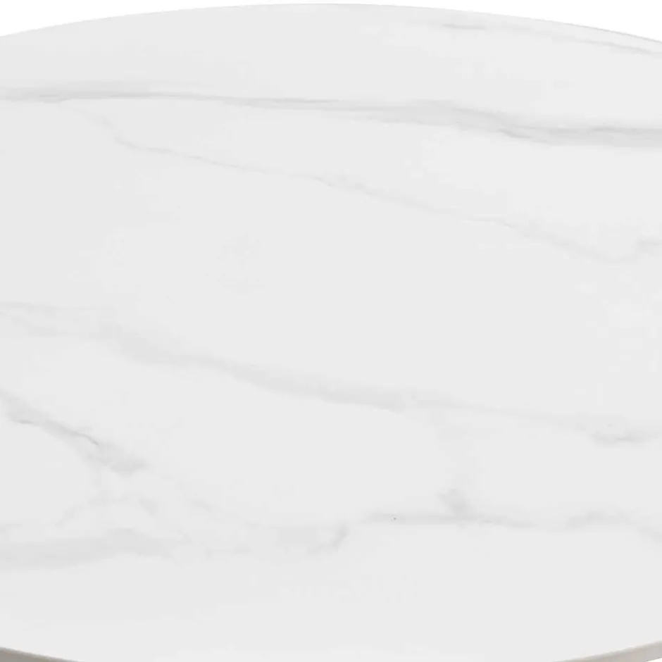 Weißer Sinterstein Tisch mit Trompetenfuß - Glamour^Wohnen Hot