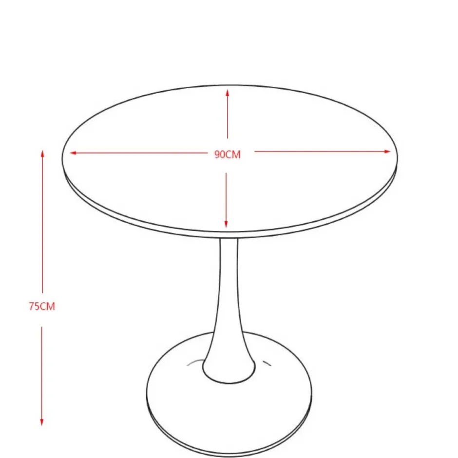 Weißer Sinterstein Tisch mit Trompetenfuß - Glamour^Wohnen Hot