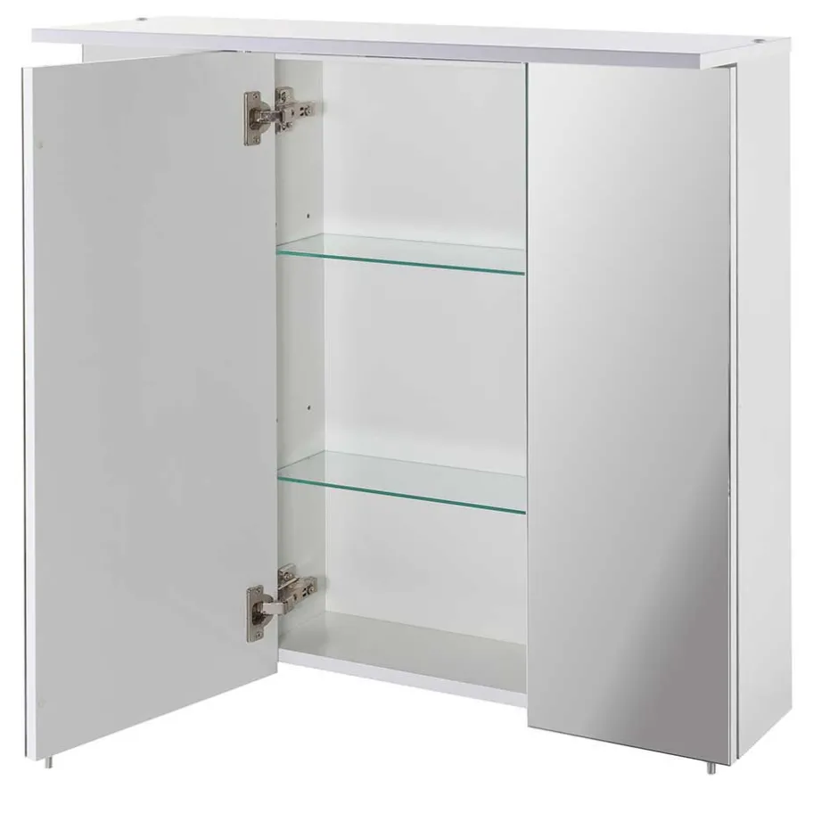 Wohnen Weißer Spiegelschrank für das Bad - Yuliva