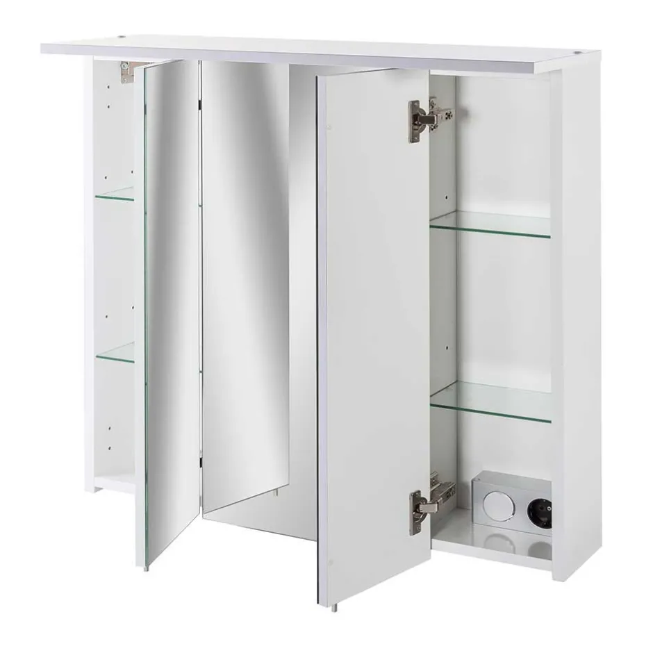 Wohnen Weißer Spiegelschrank für das Bad - Yuliva