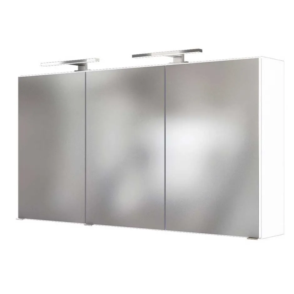 Wohnen Weißer Spiegelschrank in 120cm Breite - Vandan