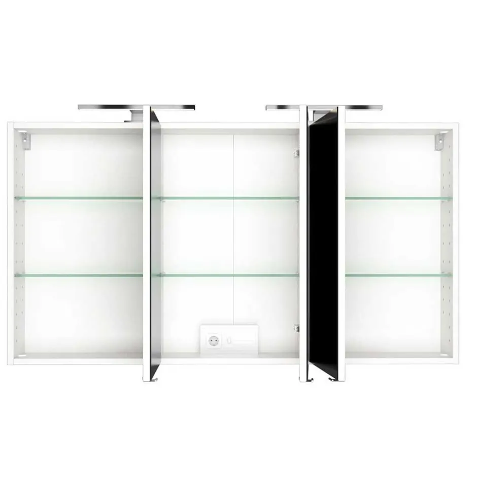 Wohnen Weißer Spiegelschrank in 120cm Breite - Vandan