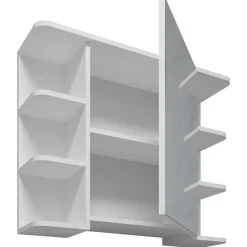 Weißer Spiegelschrank mit seitlichen Regalen - Huanga^Wohnen Clearance