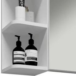 Weißer Spiegelschrank mit seitlichen Regalen - Huanga^Wohnen Clearance