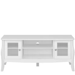 Wohnen Weißer TV Unterschrank mit zwei Glastüren - Dosalino