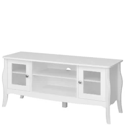 Wohnen Weißer TV Unterschrank mit zwei Glastüren - Dosalino