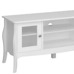 Wohnen Weißer TV Unterschrank mit zwei Glastüren - Dosalino