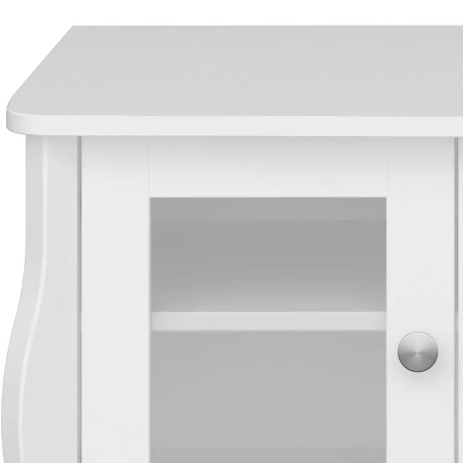 Wohnen Weißer TV Unterschrank mit zwei Glastüren - Dosalino