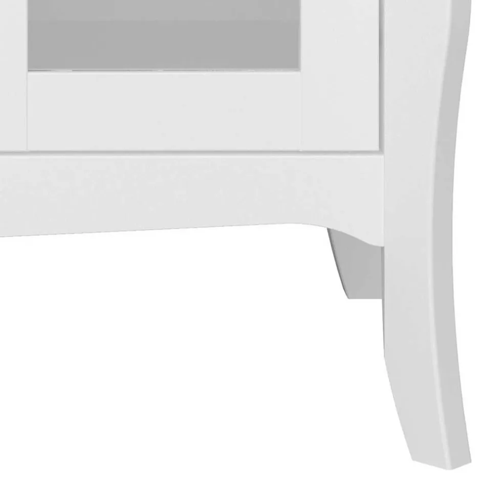 Wohnen Weißer TV Unterschrank mit zwei Glastüren - Dosalino