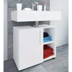 Wohnen Weißer Unterschrank fürs Waschbecken 60x51x30 cm - Sua