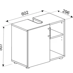 Wohnen Weißer Unterschrank fürs Waschbecken 60x51x30 cm - Sua