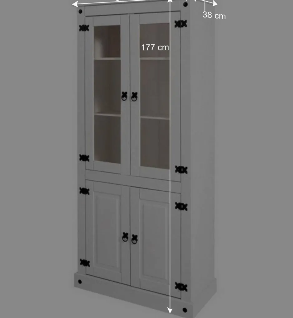 Wohnen Weißer Vitrinenschrank aus Kiefer - Sergio