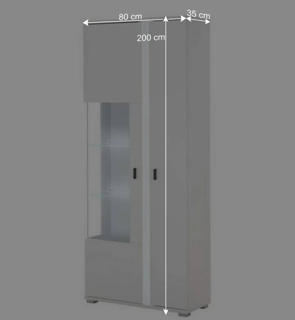 Weißer Vitrinenschrank mit LED Beleuchtung - Tirol^Wohnen Best