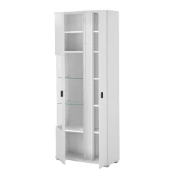 Weißer Vitrinenschrank mit LED Beleuchtung - Tirol^Wohnen Best