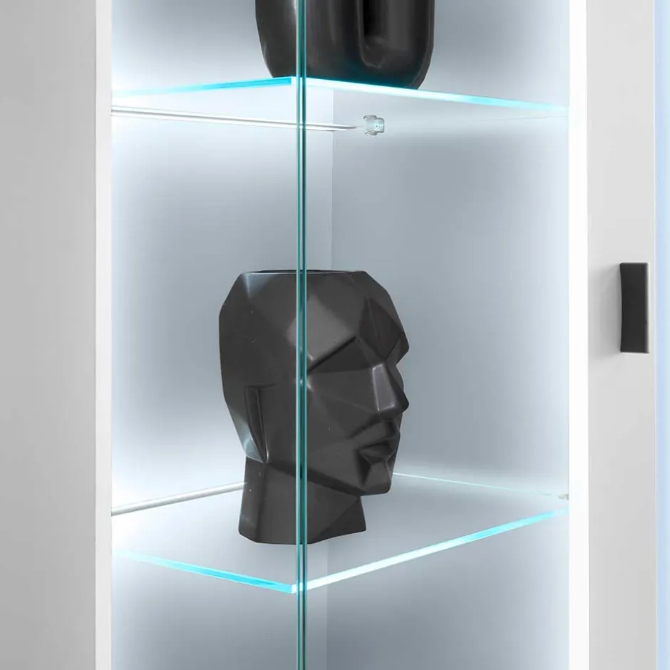 Weißer Vitrinenschrank mit LED Beleuchtung - Tirol^Wohnen Best