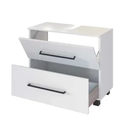 Weißer Waschbecken-Schrank mit Klappe - Maney^Wohnen Discount