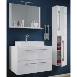 Weißer Waschplatz & Hochschrank - Ipsum (dreiteilig)^Wohnen