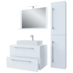 Weißer Waschplatz & Hochschrank - Ipsum (dreiteilig)^Wohnen