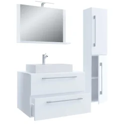 Weißer Waschplatz & Hochschrank - Ipsum (dreiteilig)^Wohnen