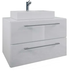 Weißer Waschplatz & Hochschrank - Ipsum (dreiteilig)^Wohnen