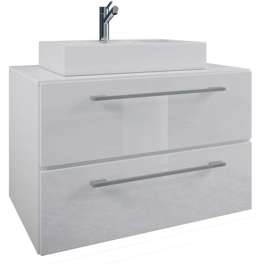 Weißer Waschplatz & Hochschrank - Ipsum (dreiteilig)^Wohnen