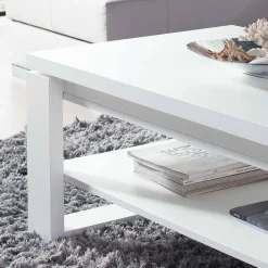 Wohnen Weißer Wohnzimmertisch Mercana mit Tischplatte klappbar