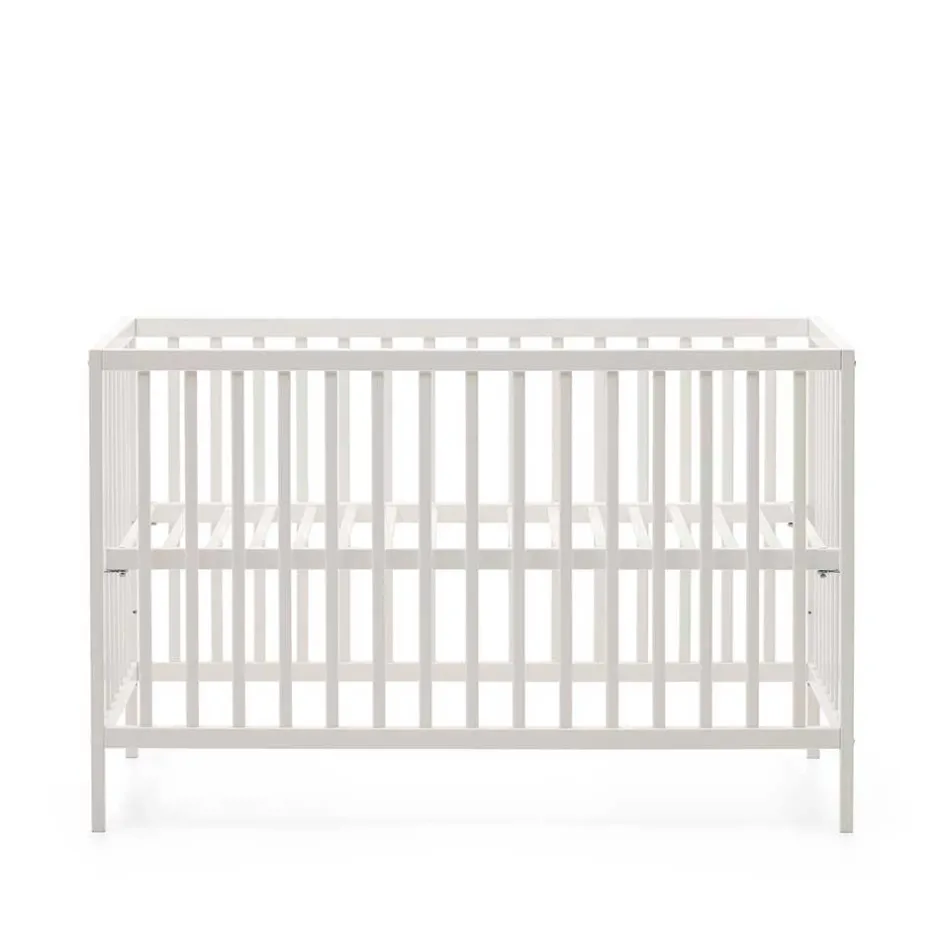 Weißes Babybett mit Rundum-Gitter - Tijong^Wohnen Outlet
