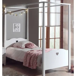 Kinder Wohnen Weißes Bett Grandory mit Himmel