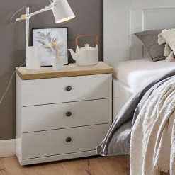 Weißes Bett im Country Style mit Absetzung - Ignacio^Wohnen