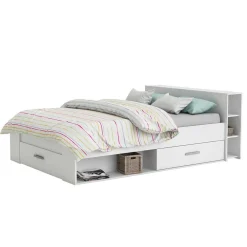 Weißes Bett 160x200 cm mit Stauraum - Monja^Wohnen Clearance