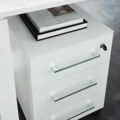 Wohnen Weißes Büromöbel Set mit Schreibtisch - Fidania (zweiteilig)