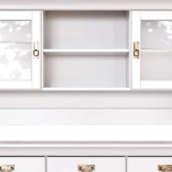 Wohnen Weißes Buffet Schrank aus Kiefer massiv - Akbelev