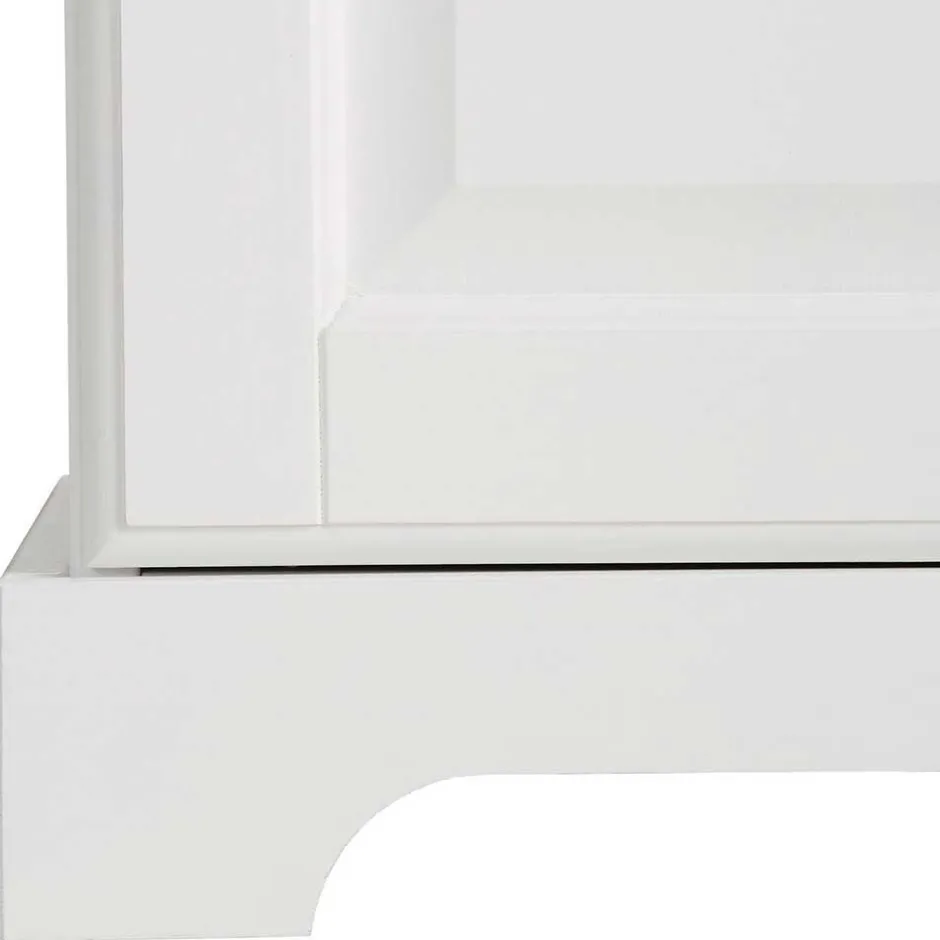 Wohnen Weißes Buffet Schrank aus Kiefer massiv - Akbelev