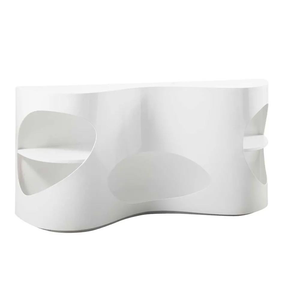 Weißes Design Hochglanzregal mit 5 Fächern - Scarula^Wohnen Best