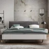 Weißes Designbett mit Stoff-Kopfteil - Fanos^Wohnen Clearance