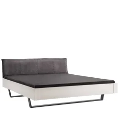 Weißes Designbett mit Stoff-Kopfteil - Fanos^Wohnen Clearance