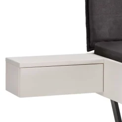 Weißes Designbett mit Stoff-Kopfteil - Fanos^Wohnen Clearance