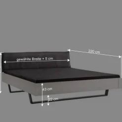 Weißes Designbett mit Stoff-Kopfteil - Fanos^Wohnen Clearance