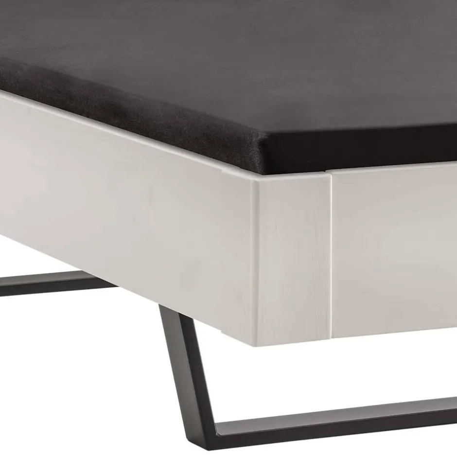 Wohnen Weißes Doppelbett aus Kiefer Massivholz - Lardias