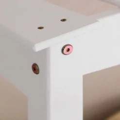 Kinder Wohnen Weißes Hausbett aus Kiefernholz 90x200 Drois mit Tier Motiven