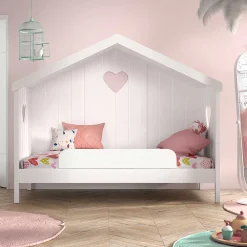 Kinder Wohnen Weißes Hausbett dreiseitig geschlossen - Grandory