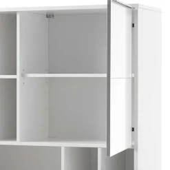 Weißes Highboard mit 8 Fächern & 2 Türen - Enkraja^Wohnen