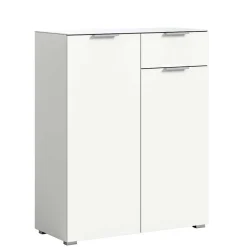 Weißes Highboard mit zwei Türen und Schublade - Intiatos^Wohnen Best