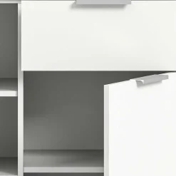 Weißes Highboard mit zwei Türen und Schublade - Intiatos^Wohnen Best
