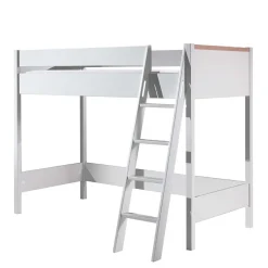 Kinder Wohnen Weißes Hochbett aus Massivholz - Sarabuja