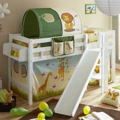 Weißes Hochbett mit Podest Rutsche - Adnine^Wohnen Online